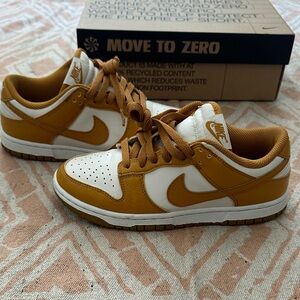 Nike Women’s Dunk White and Brown Sneakers